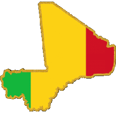 Bandiere Africa Mali Carta Geografica 