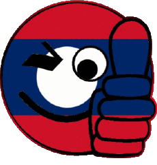 Fahnen Asien Laos Smiley - OK 