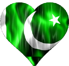 Banderas Asia Pakistán Corazón 