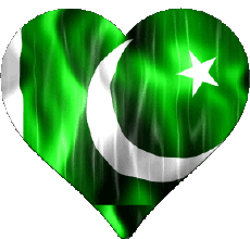 Drapeaux Asie Pakistan Coeur 
