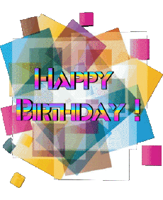 Messagi Inglese Happy Birthday Abstract - Geometric 015 