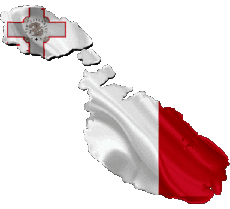 Banderas Europa Malta Mapa 