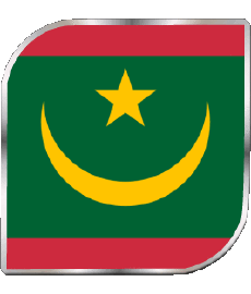 Drapeaux Afrique Mauritanie Carré 
