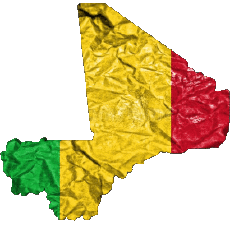 Fahnen Afrika Mali Karte 