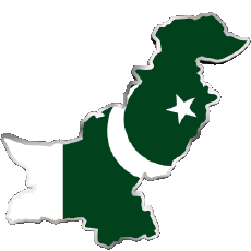 Banderas Asia Pakistán Mapa 
