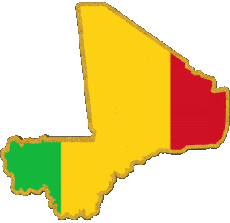 Bandiere Africa Mali Carta Geografica 