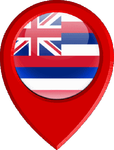 Fahnen Amerika U.S.A - States Hawaii Standort-Pin 