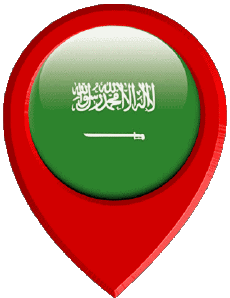 Fahnen Asien Saudi-Arabien Standort-Pin 