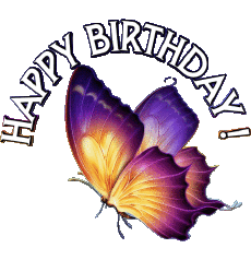 Messagi Inglese Happy Birthday Butterflies 001 