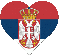 Flags Europe Serbia Heart 