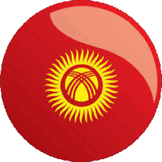 Drapeaux Asie Kirghizistan Rond 