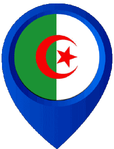 Flags Africa Algeria Location Pin 
