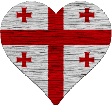 Banderas Asia Georgia Corazón 