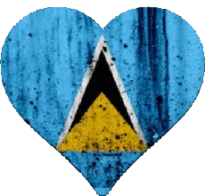 Bandiere America Santa Lucia Cuore 