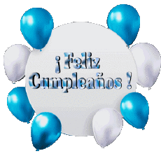 Mensajes Español Feliz Cumpleaños Globos - Confeti 010 