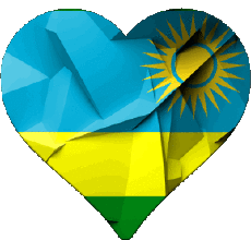 Drapeaux Afrique Rwanda Coeur 
