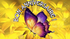 Messages French Bon Anniversaire Papillons Animated Background 001 