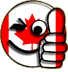 Fahnen Amerika Kanada Smiley - OK 