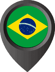 Fahnen Amerika Brasilien Standort-Pin 