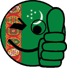Banderas Asia Turkmenistán Smiley - OK 