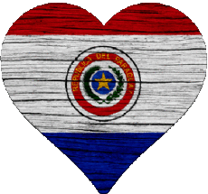 Fahnen Amerika Paraguay Herz 