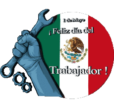 Messagi Spagnolo 1 de Mayo Feliz día del Trabajador - México 
