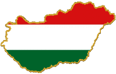 Fahnen Europa Ungarn Karte 