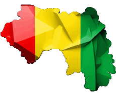 Drapeaux Afrique Guinée Carte 