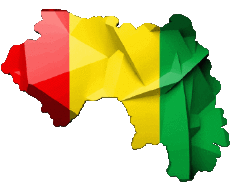 Fahnen Afrika Guinea Karte 