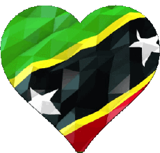 Fahnen Amerika St. Kitts und Nevis Herz 