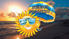 Mensajes Francés Bonnes Vacances Fondo animado 004 