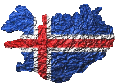 Banderas Europa Islandia Mapa 