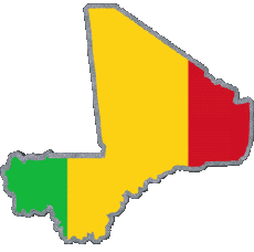 Fahnen Afrika Mali Karte 