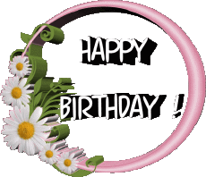 Messages Anglais Happy Birthday Floral 021 