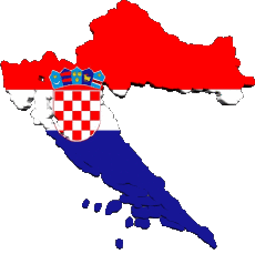 Drapeaux Europe Croatie Carte 