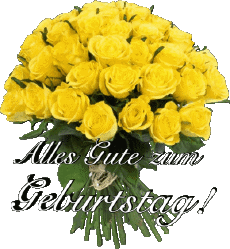 Nachrichten Deutsche Alles Gute zum Geburtstag Blumen Transparenter Hintergrund 015 