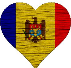 Drapeaux Europe Moldavie Coeur 