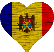 Fahnen Europa Moldawien Herz 