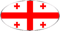 Drapeaux Asie Géorgie Ovale 01 