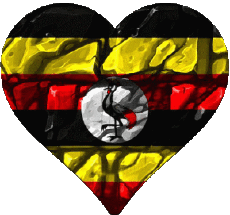 Flags Africa Uganda Heart 