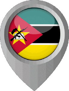 Banderas África Mozambique Marcador de ubicación 