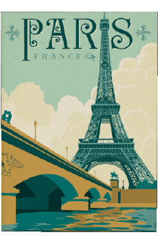 Humor - Fun Carteles retro - Lugares France Paris 