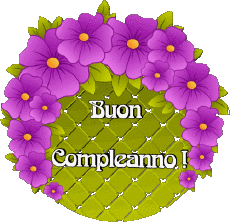 Mensajes Italiano Buon Compleanno Floreale Fondo transparente 019 