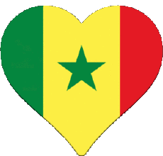 Drapeaux Afrique Sénégal Coeur 