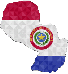 Flags America Paraguay Map 