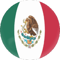 Drapeaux Amériques Mexique Rond 