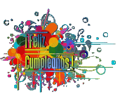 Messages Spanish Feliz Cumpleaños Abstracto - Geométrico Transparent Background 008 