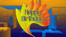 Messages Anglais Happy Birthday Abstract - Geometric Fond Animé 002 