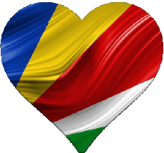 Drapeaux Afrique Seychelles Coeur 