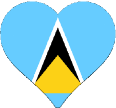 Flags America St. Lucia Heart 